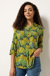 M&Co Navy Pineapple Half Placket Shirt 3
