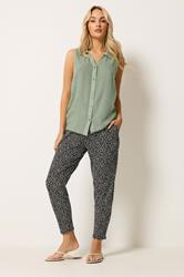 M&Co Sage Green Sleeveless Collared Shirt | M&Co 1
