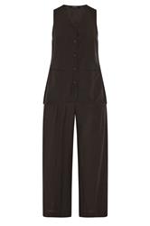EVANS Plus Size Chocolate Brown Linen Set | Evans 9