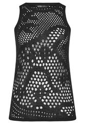 YOURS Curve Black Knitted Stitch Detail Vest Top