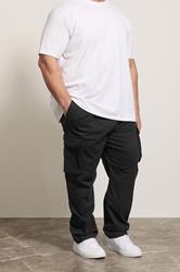 KAM Big & Tall Black Stretch Cargo Trousers | BadRhino 3