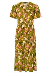 EVANS Plus Size Green Floral Tiered Dress | Evans 6