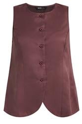 YOURS Curve Burgundy Red Suedette Waistcoat