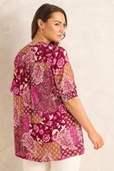 EVANS Plus Size Orange Paisley Pintuck Top | Evans 2