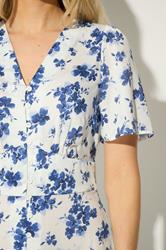 LTS Tall Women's White Floral Satin Maxi Dress | Long Tall Sally 4