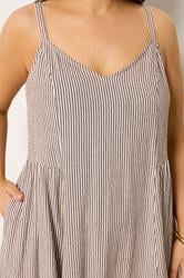 YOURS Plus Size Brown Stripe Maxi Dress | Yours Clothing 4
