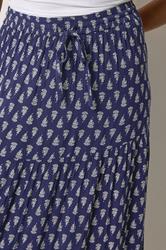 M&Co Navy Blue Aztec Print Tiered Maxi Skirt | M&Co 5