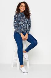 M&Co Black & Blue Paisley Print Turtle Neck Long Sleeve Top | M&Co 1