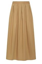 PixieGirl Petite Stone Brown Cotton Poplin Maxi Skirt