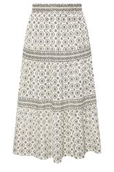 M&Co Petite White Aztec Tiered Maxi Skirt | M&Co 5