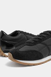 Black Quilted Trainers In Wide E Fit | Yours Clothing 5