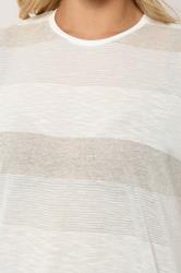 YOURS Plus Size Natural Brown Shimmer Stripe Top | Yours Clothing 4