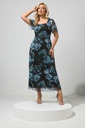 YOURS LONDON Plus Size Black Floral Square Neck Maxi Dress | Yours Clothing 3