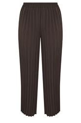 YOURS LONDON Curve Chocolate Brown Pleated Trousers