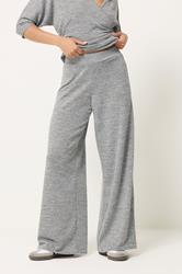 PixieGirl Petite Women's Set Grey Marl Wrap Top & Wide Leg Trousers | PixieGirl 5