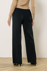 LTS Tall Women's Black Textured Seam Front Wide Leg Trousers | Long Tall Sally 2