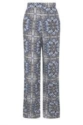 LTS Tall Blue Tile Print Wide Leg Trousers