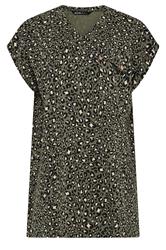 YOURS Plus Size Khaki Green Leopard Stud Pocket T-Shirt | Yours Clothing 5
