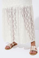 LIMITED COLLECTION Plus Size White Lace Maxi Skirt | Yours Clothing 4
