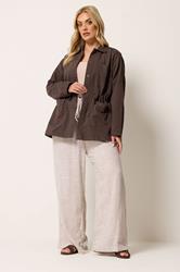 YOURS Plus Size Chocolate Brown Carpenter Jacket | Yours Clothing 1