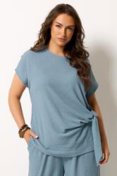 YOURS Plus Size Blue Side Knot T-Shirt 3