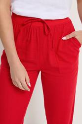 M&Co Red Linen Cropped Trousers | M&Co 5