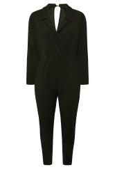 Kahasa Plus Size Jumpsuit For Curvy Women cheap black blazer black