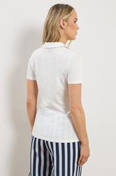 LTS Tall Women's White Lace Up Collared T-Shirt | Long Tall Sally 2