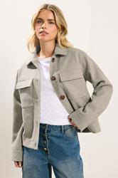 PixieGirl Petite Women's Natural Brown Brushed Jacket | PixieGirl 3