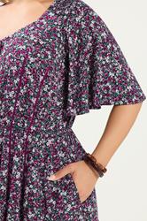 YOURS Plus Size Pink Ditsy Floral Smock Mini Dress | Yours Clothing 4