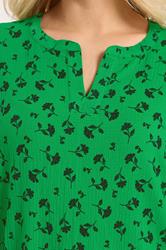 YOURS Plus Size Green Floral Notch Neck Top | Yours Clothing 4