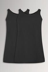 YOURS 2 PACK Curve Black Core Vest Tops 3