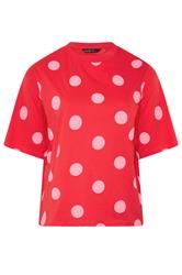 LIMITED COLLECTION Curve Red Polka Dot T-Shirt