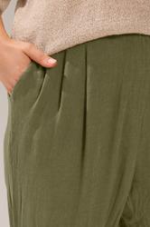 YOURS Plus Size Khaki Green Formal Linen Trousers | Yours Clothing 5
