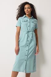 M&Co Blue Denim Midi Shirt Dress | M&Co 3