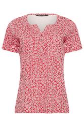 M&Co 2 PACK Red & White Floral Cotton Henley Tops | M&Co 8