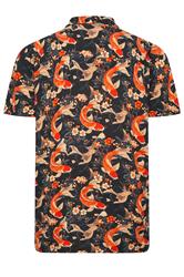 JACK & JONES Big & Tall Brown Fish Print Resort Shirt | Badrhino 4