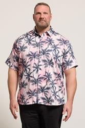 KAM Big & Tall Pink Palm Print Shirt | BadRhino 3