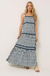 LTS Tall Women's Ivory White & Blue Swirl Maxi Dress | Long Tall Sally 3