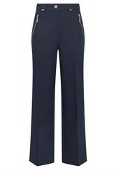 STAR Navy Blue Tailored Wide Leg Trousers