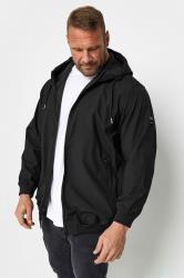 JACK & JONES Big & Tall Black Softshell Hooded Jacket | BadRhino 2