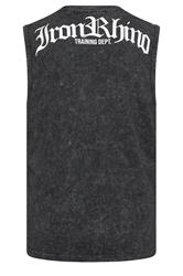 IronRhino Big & Tall Black Acid Wash Old English Vest | BadRhino 7