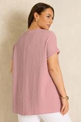 EVANS Plus Size Blush Pink Plisse Pleat Top | Evans  2