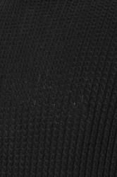 BadRhino Big & Tall Black Cable Knit Mock Shirt Jumper | BadRhino 5