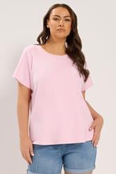 YOURS Plus Size Pink Interlock T-Shirt | Yours Clothing 3