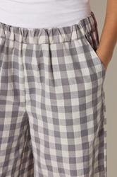 PixieGirl Petite Women's Grey Gingham Wide Leg Trousers | PixieGirl 4