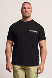 JACK & JONES Big & Tall Black 'St. Tropez' Print Tee | BadRhino 3