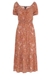 LTS Tall Rust Orange Floral Midi Dress