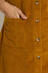 M&Co Orange Cord Button Through Pinafore Dress | M&Co  5