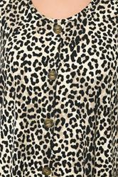 YOURS Plus Size Brown Leopard Print Ribbed Swing T-Shirt | Yours Clothing 5